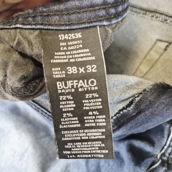 Buffalo David Bitton Axel Slim Stretch Jeans Men’s 38x32 Blue Denim - Picture 8 of 15